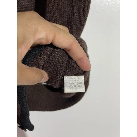 Vtg Christopher & Banks Vest M Brown Hiking Ramie Retro Hand Embroidered 90s Y2K - Picture 8 of 12